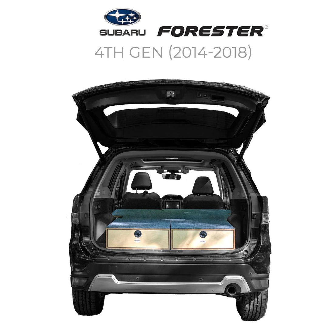Subaru 4th Generation ('14-'18) Forester Camping System | Camping Drawers, Add-on bed, Full-kit, Single-Bed Kit