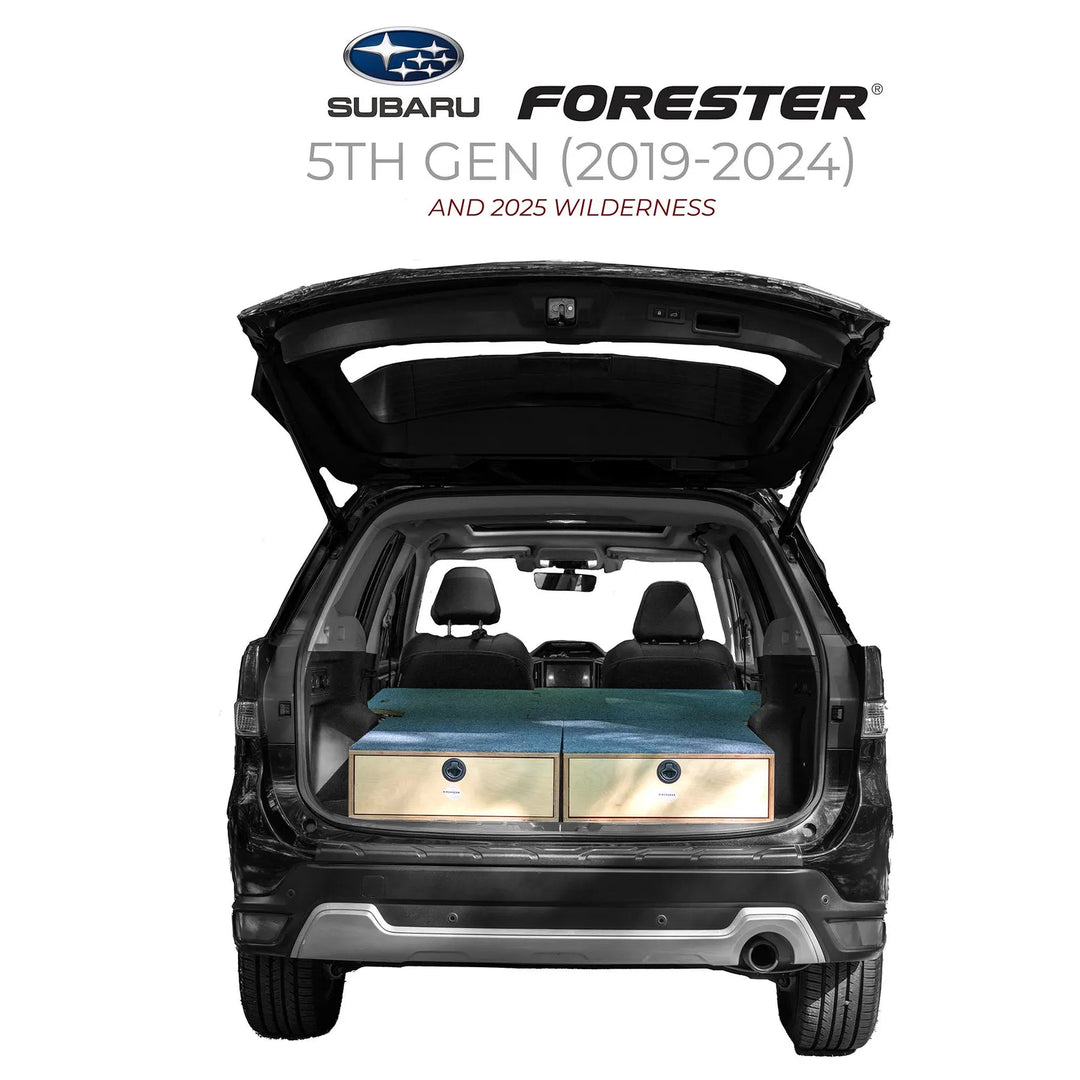 Subaru 5th Generation ('19-'24) Forester Camping System | Camping Drawers, Add-on bed, Full-kit, Single-Bed Kit