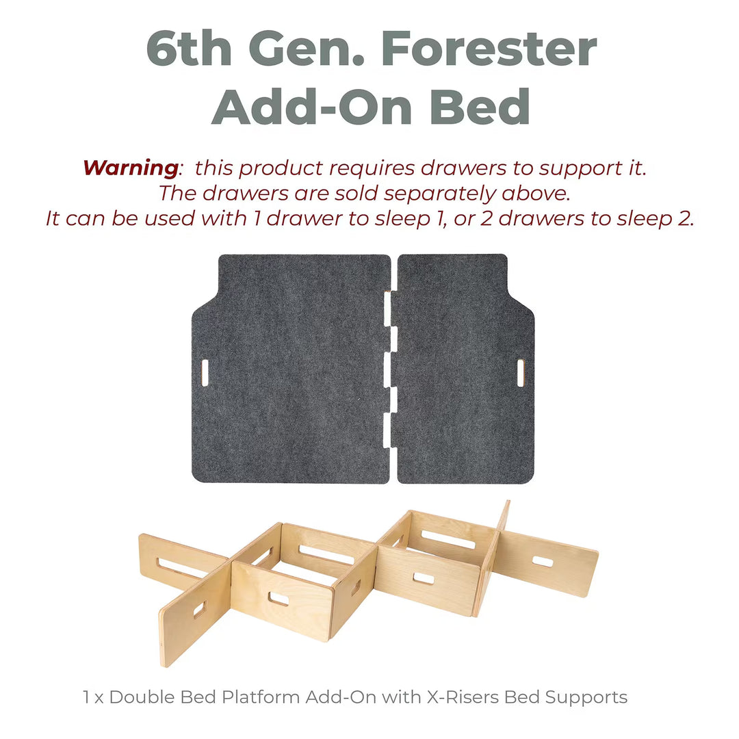 Subaru 6th Generation Forester Camping System ('25-Current) | Camping Drawers, Add-on bed, Full-kit, Single-Bed Kit
