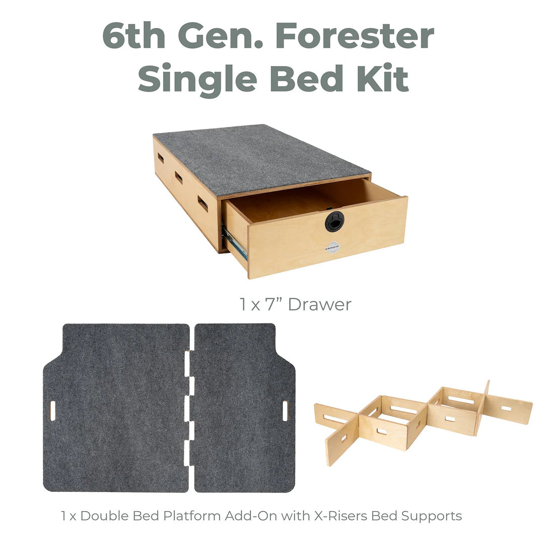Subaru 6th Generation Forester Camping System ('25-Current) | Camping Drawers, Add-on bed, Full-kit, Single-Bed Kit