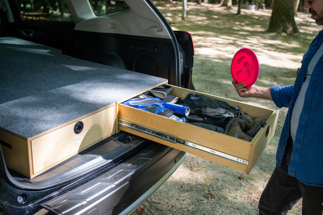 Subaru 4th Generation ('14-'18) Forester Camping System | Camping Drawers, Add-on bed, Full-kit, Single-Bed Kit
