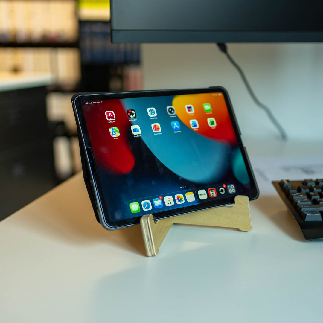 Book stand, iPad stand, small easel. Crafted from premium Birch plywood. Sign holder. POS display.