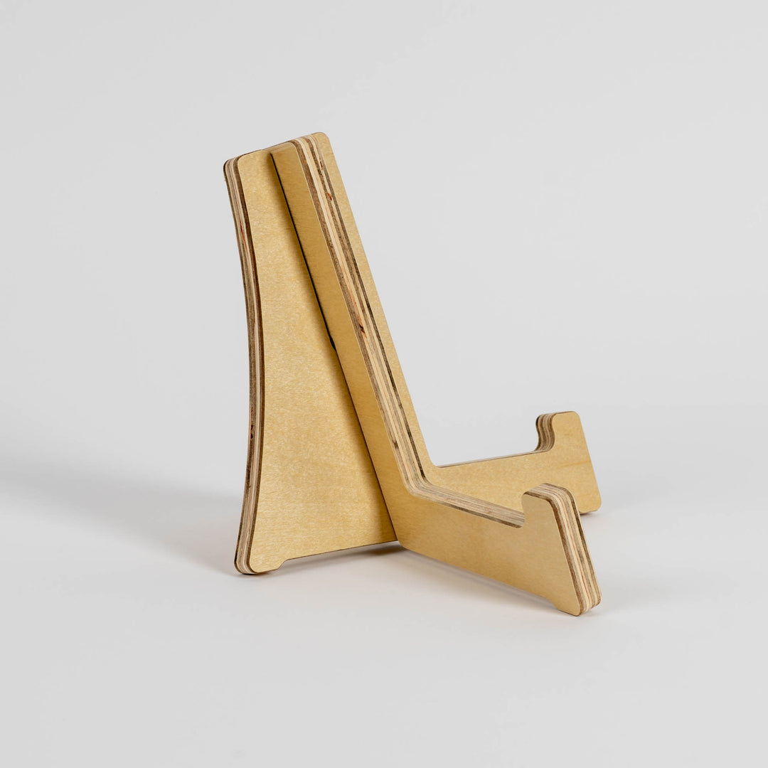 Book stand, iPad stand, small easel. Crafted from premium Birch plywood. Sign holder. POS display.