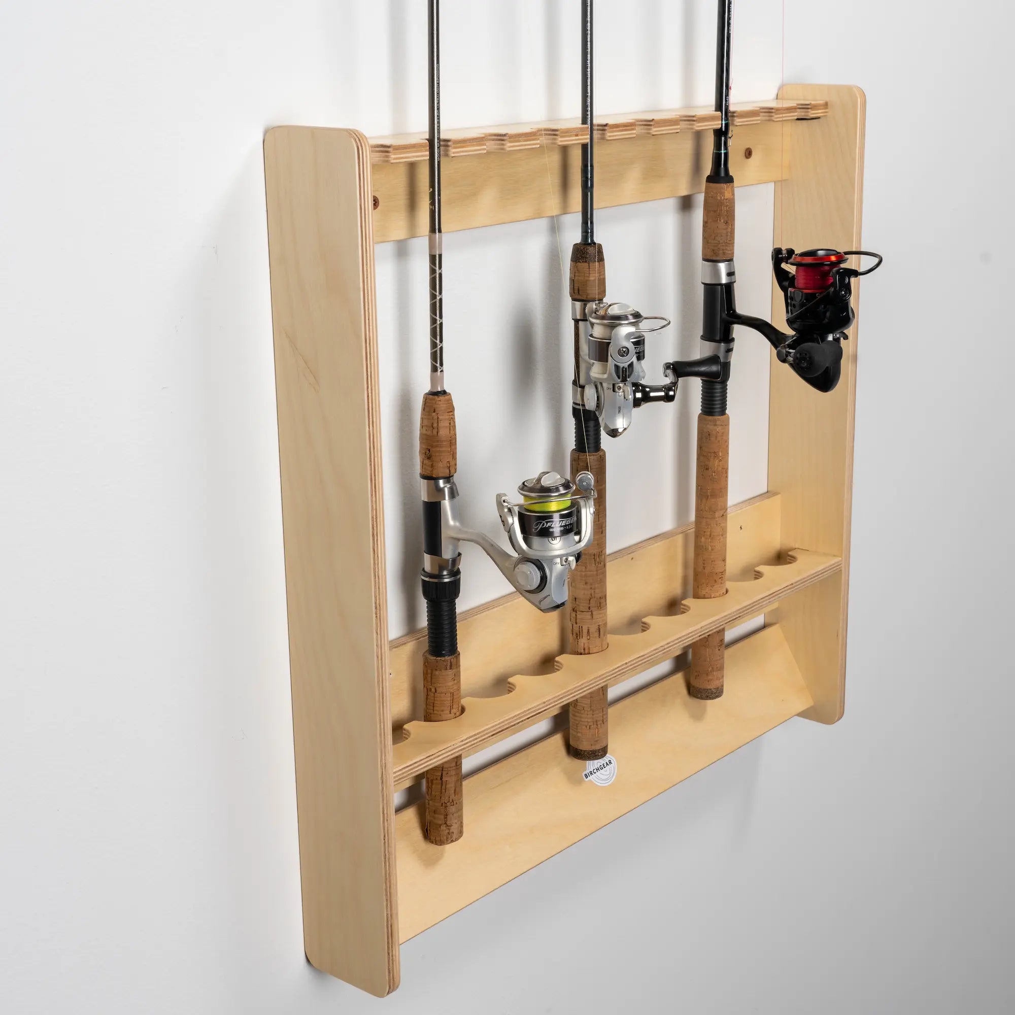 fishing rod holder wooden Tarpon Pole Stand Each shelf supports 30 lbs Rush Creek Creations 24-Rod Round
